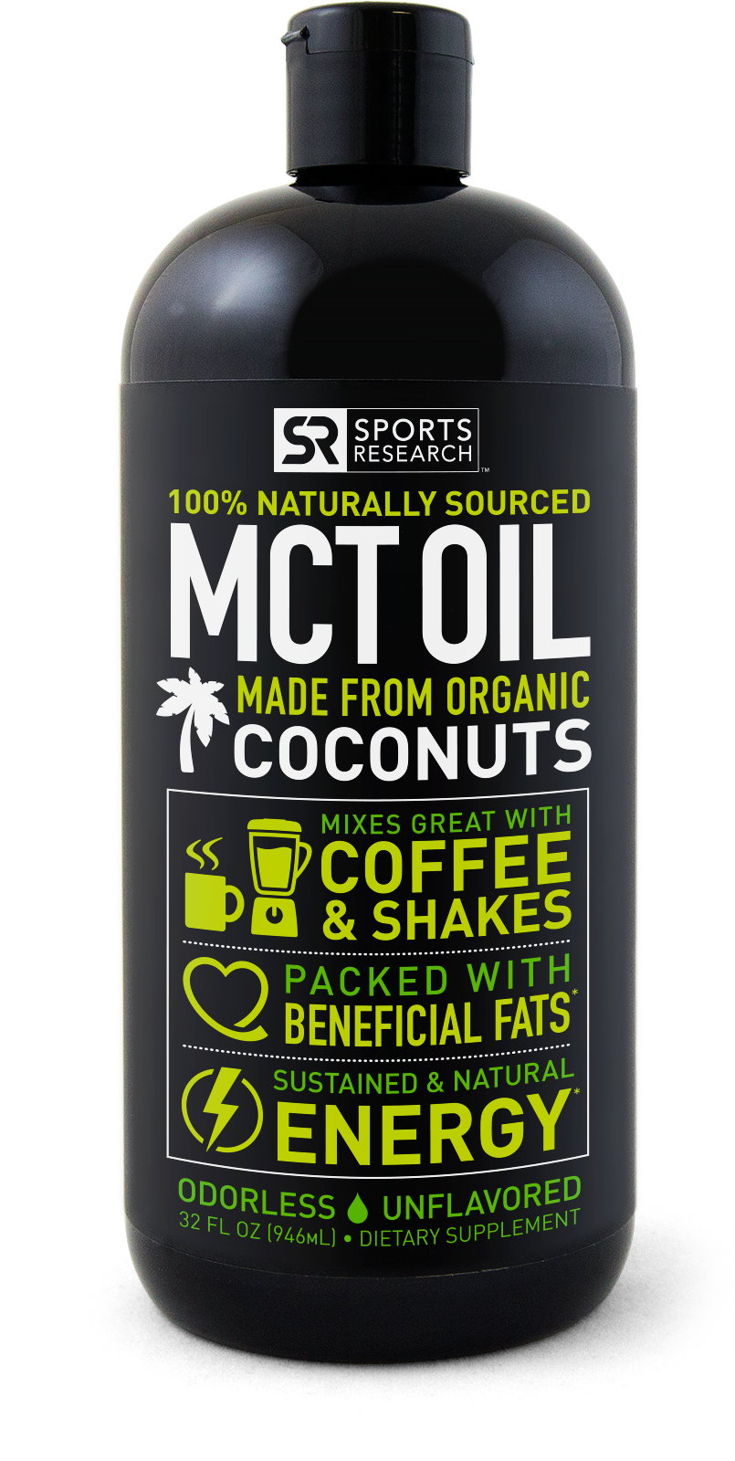Sports research. Фирма Sport research. MTC Oil. Sports research, органическое масло MCT c8, с нейтральным вкусом, 473 мл. 100% Non-GMO Coconut.