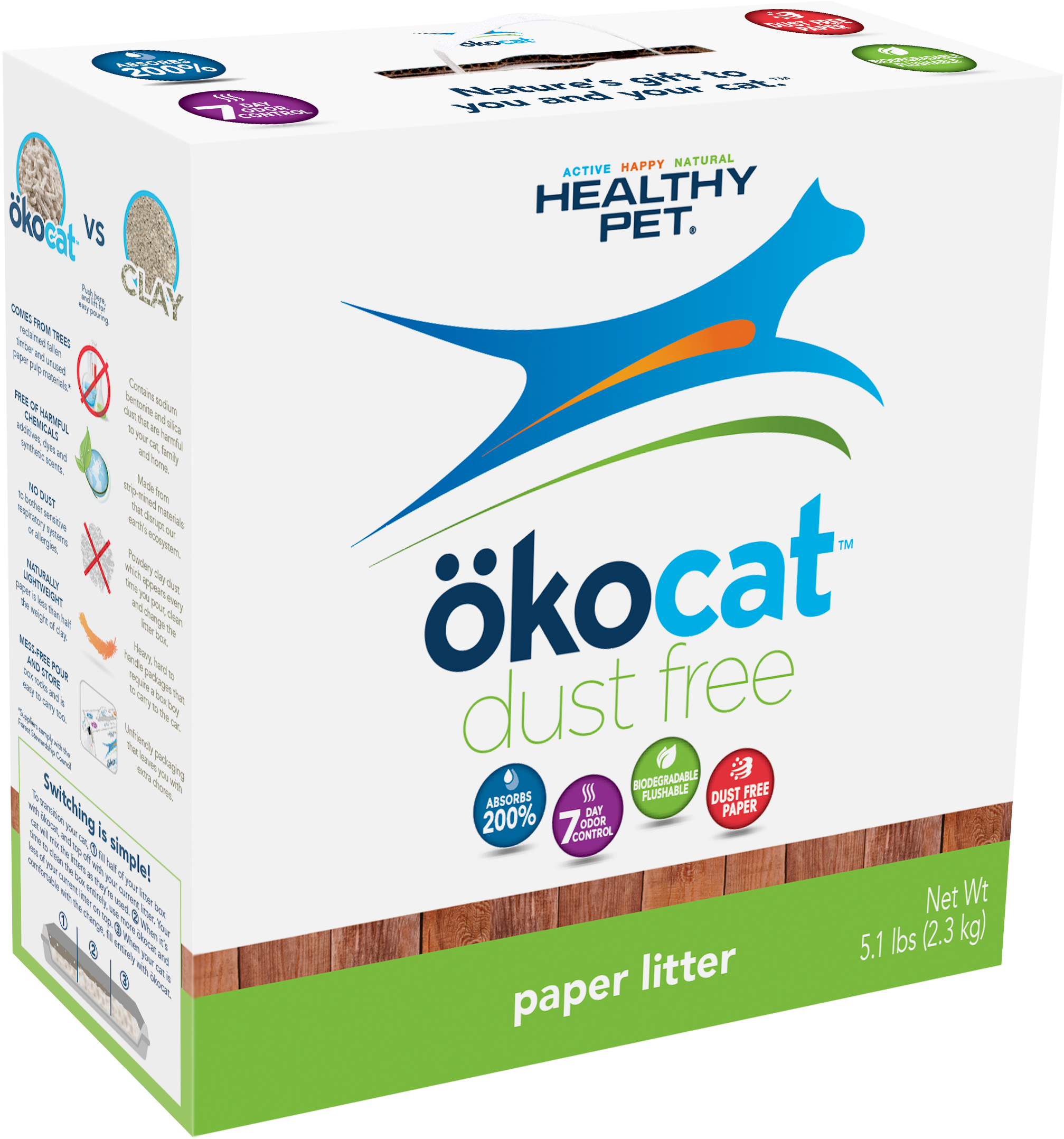 Product Image For Upc Code - Healthy Pet Okocat Soft Step Natural Wood Clumping (2494x2494), Png Download
