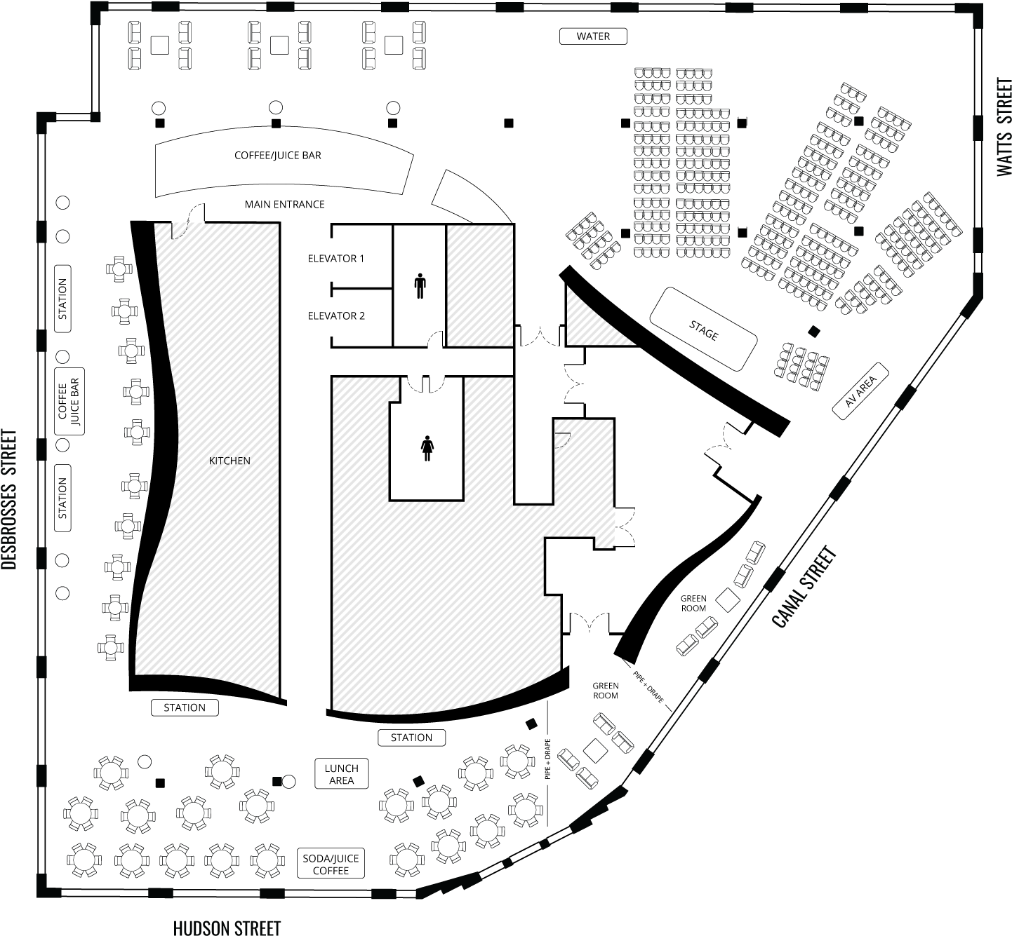 360 Floorplan Theater - Floor Plan (1500x1389), Png Download