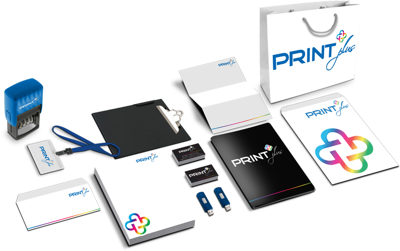 Printplus Identity-mockup - Corporate Identity Mockup Png (800x519), Png Download