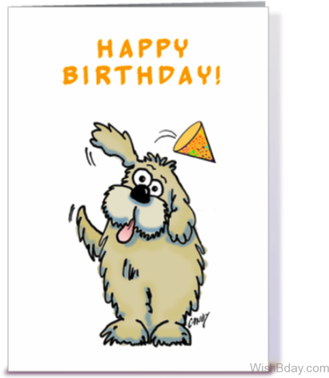 Birthday Wishes With Dog - Happy Birthday With A Dog Cartoon (750x740), Png Download