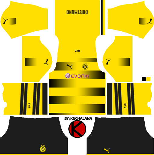 Borussia Dortmund Kits 2017/2018 - Kits Para Dream League Soccer 2018 (509x510), Png Download