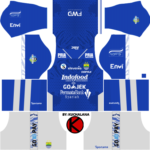 Persib Bandung 2018 Kit - Kit Dream League Soccer 2018 (490x490), Png Download