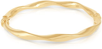 Twist Oval Bangle Made In 9ct Yellow Gold - Bangle (400x400), Png Download