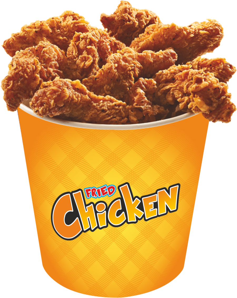 Fried Chicken Packaging And Promotional Items Makfry - Fried Chicken Bucket Png (1200x1200), Png Download