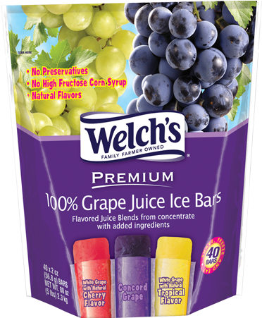 Welch's Grape Juice Ice Bars - Welch's Premium 100% Juice Ice Bars (560x450), Png Download