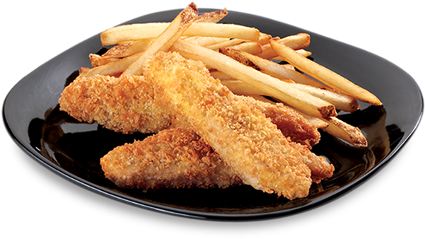 Chicken Finger 3 Piece - Chicken Finger Chips Png (600x350), Png Download