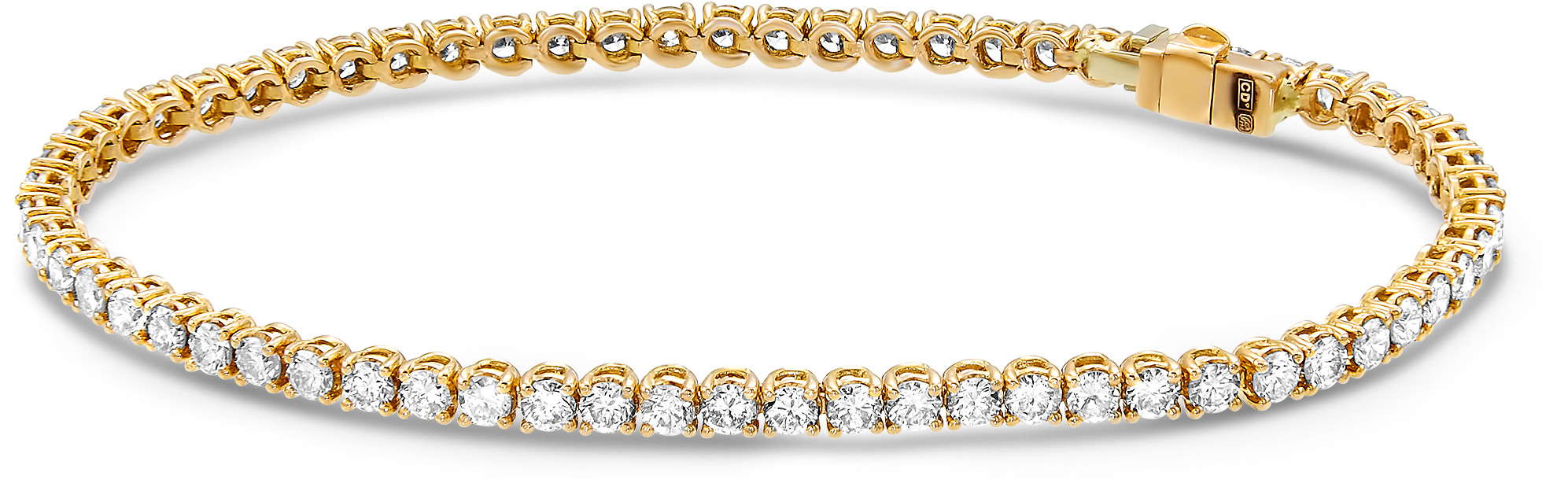 Diamond Bracelet In 18k Rose Gold - צמיד טניס יהלומים זהב צהוב (2200x2200), Png Download