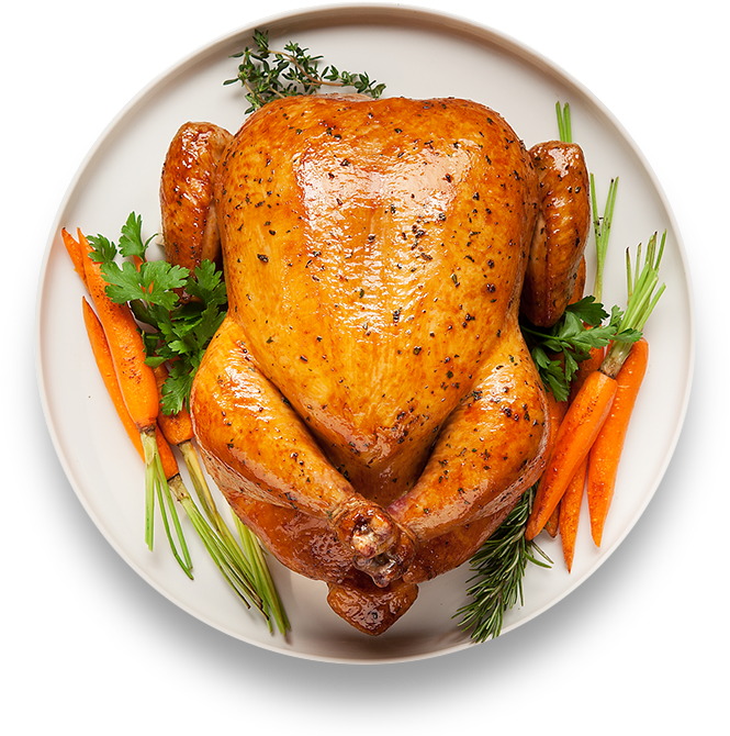Chicken Roast - Roasted Chicken From The Top (709x758), Png Download