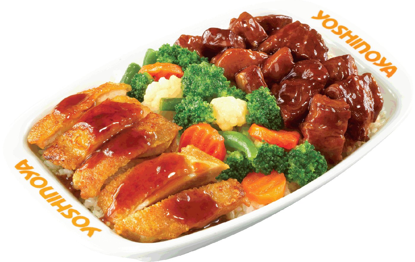 Pork & Chicken Combo - 東 坡 煎 雞 雙 拼 飯 (1400x885), Png Download