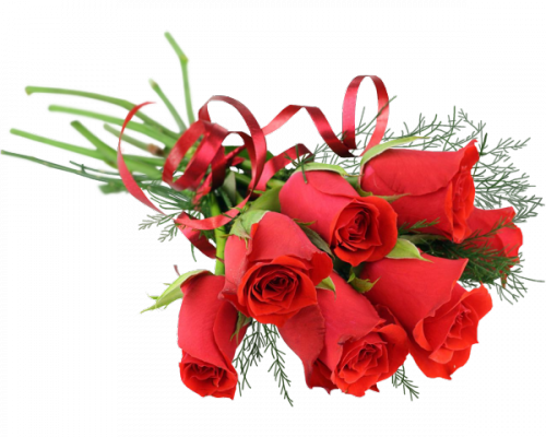 9645547vhqc Rose Rouge - Rose Flower Bouquet Png (500x400), Png Download