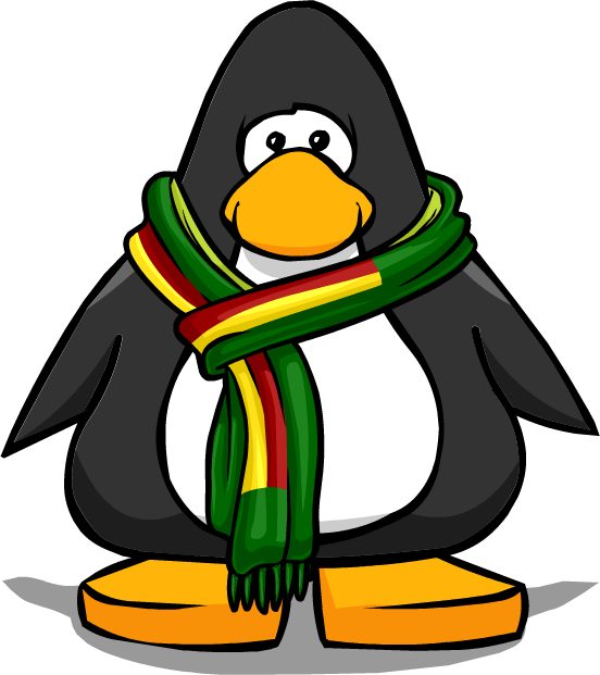 Tri-color Scarf Player Card - Club Penguin Blue Tux (552x621), Png Download