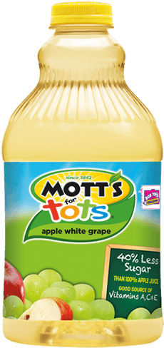 Mott's For Tots Apple White Grape Juice Drink - Mott's For Tots Apple White Grape, 64 Fl Oz Bottle (250x500), Png Download