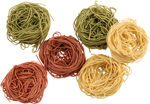 Tri-color Angel Hair Pasta Nests Shapes - Capellini (600x426), Png Download