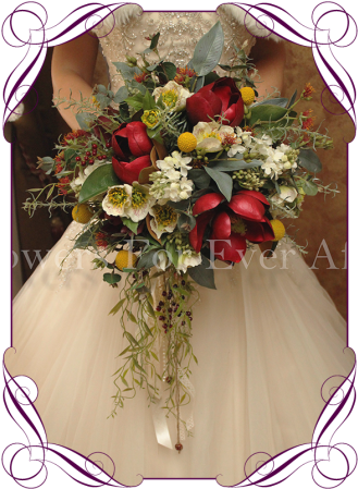 Heather, Vintage Inspired Crescent Shape Silk Bridal - Bouquet (340x460), Png Download
