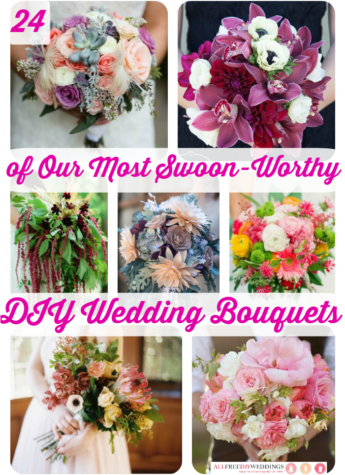 24 Of Our Most Swoon-worthy Diy Wedding Bouquets - Wedding (700x1000), Png Download