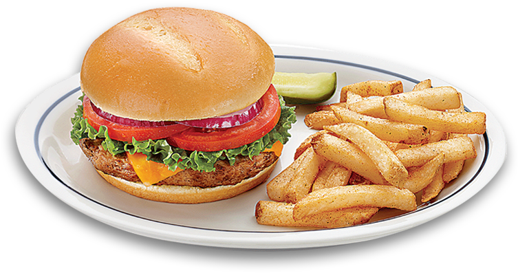 Where S My Burger - Burger And Fries Png (758x455), Png Download