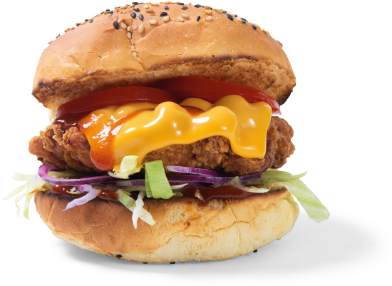 Kansas Bbq Chicken Burger - Food (600x600), Png Download