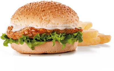 Chicken-burger Food Arrow Element - Chicken Sandwich (400x300), Png Download