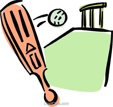 Cricket Bat And Ball Royalty Free Vector Clip Art Illustration (480x454), Png Download