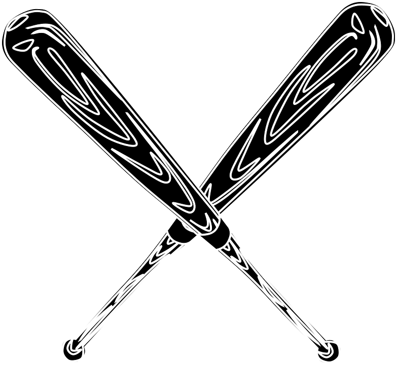 Softball Bat Clipart Group Graphic Royalty Free Stock - Stick Baseball Logo (783x720), Png Download
