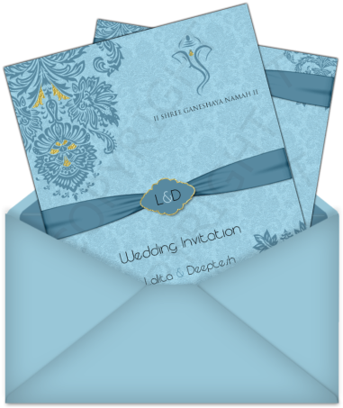 Letter Style Email Indian Wedding Invitation Design - A5 Notepad - Blue Foral By New Holland Publishers (stationery) (406x471), Png Download