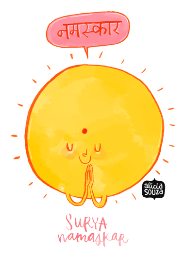 Surya Namaskar Sticker - Illustration (528x528), Png Download