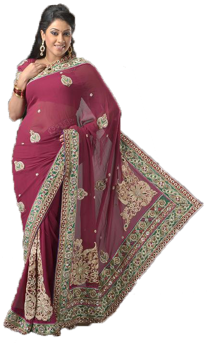 Banarasi Saree - Silk (428x708), Png Download
