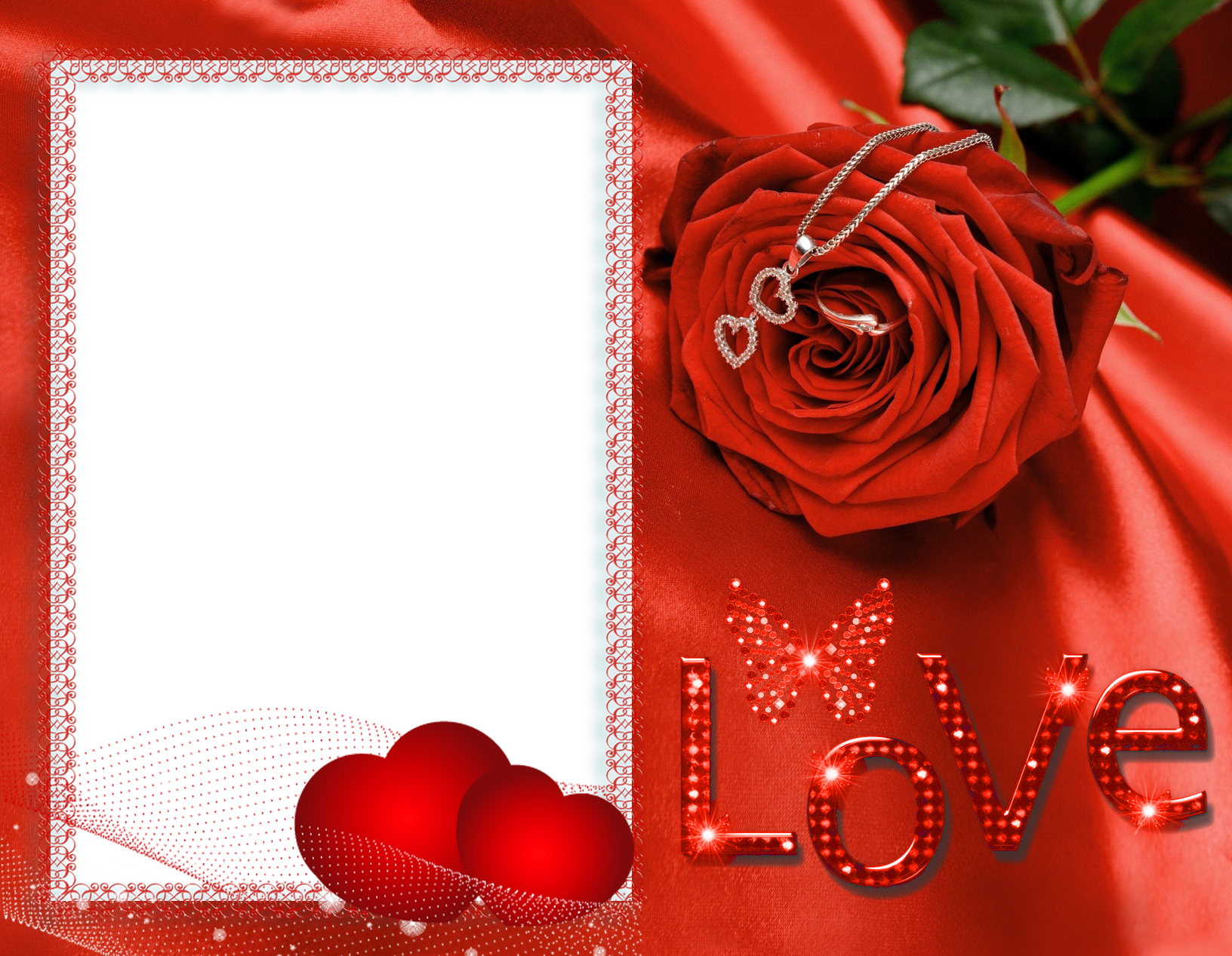 View Full Size - Love Photo Frame Background (1632x1267), Png Download