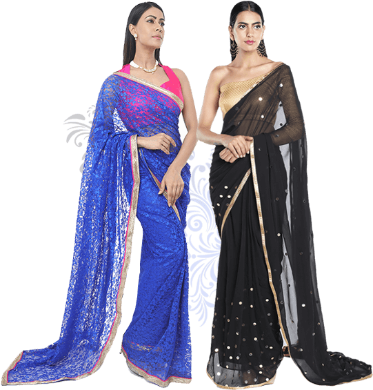 Introducing The First Ever 'pleated Saree' Collection - Sari (595x586), Png Download