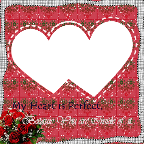 Couple Photo Frame Heart (500x500), Png Download