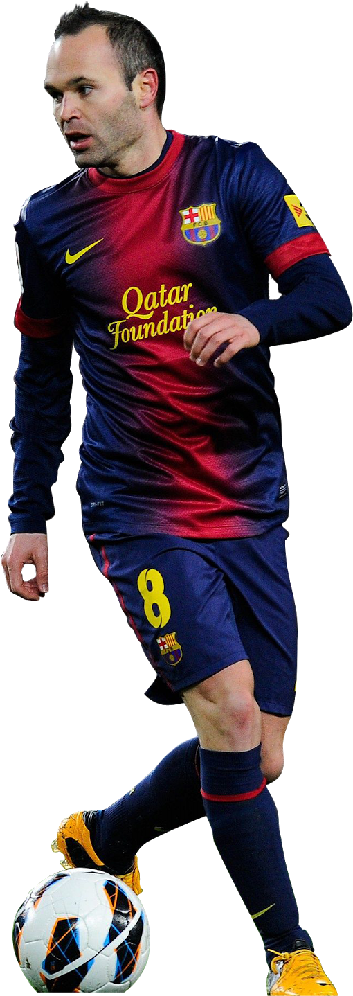 Iniesta Render Hd Photoshop A Png Barcelona Soccer - Soccer Player Hd Png (1100x1637), Png Download
