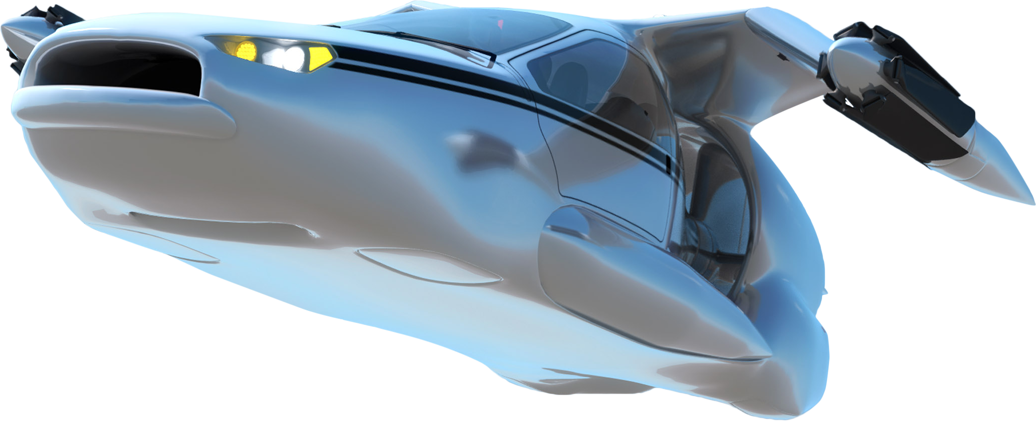 Objecta Flying Car - Flying Car No Background (2067x841), Png Download