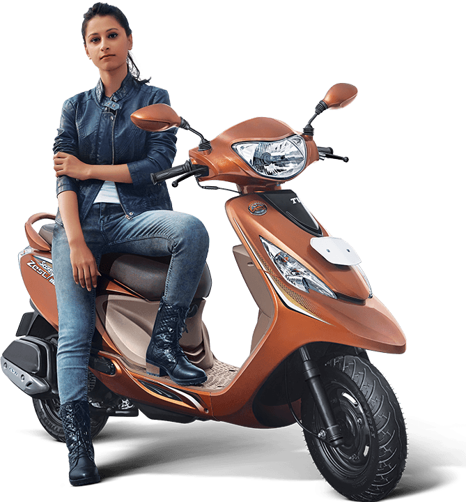 2s2 - Scooty With Girl Png (669x720), Png Download