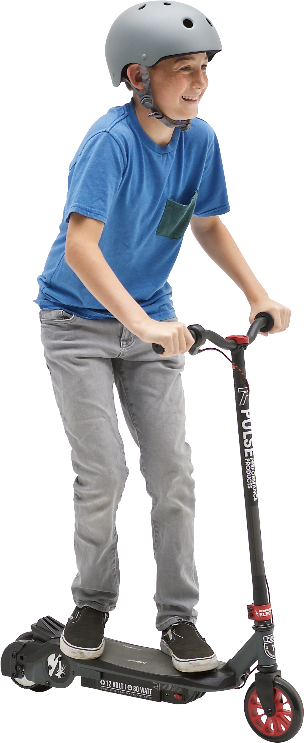 Pulse Performance Products Revster Electric Scooter, - Electric Scooter 80 Watts 12 Volt Battery Outdoor Push (1373x2757), Png Download