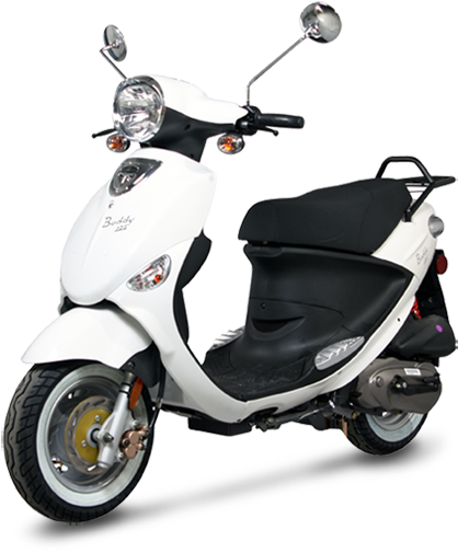 White Genuine Buddy 125 Scooter (465x560), Png Download