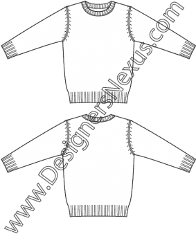 Download Kids Apparel Flat Sketch V Fully Fashioned Sweater Flat Png Image With No Background Pngkey Com