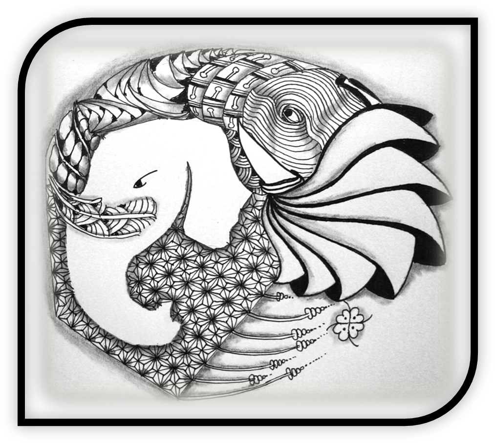 Zentangle Ganesha By Dilip Patel - Drawing (1026x921), Png Download