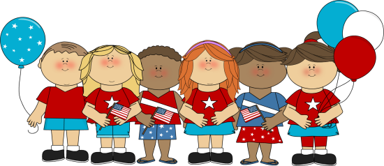 28 Collection Of Election Day Kids Clipart - Red White And Blue Day Clipart (550x238), Png Download