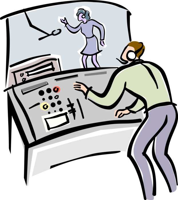 Vector Illustration Of Recording Studio Control Room - Clip Art (622x700), Png Download