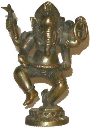 Dancing Ganapathi - Bronze Sculpture (300x424), Png Download