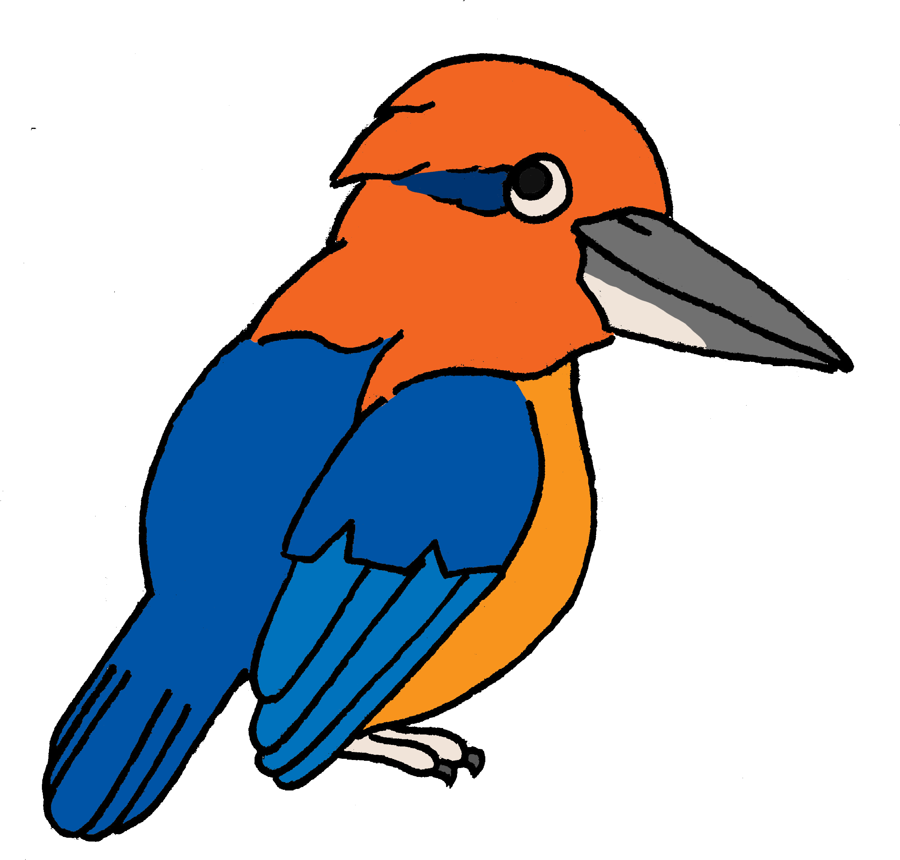 Cartoon Guam Kingfisher - Kingfisher Cartoon Png (3000x3000), Png Download