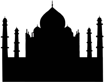 Taj Mahal Black And White (518x800), Png Download