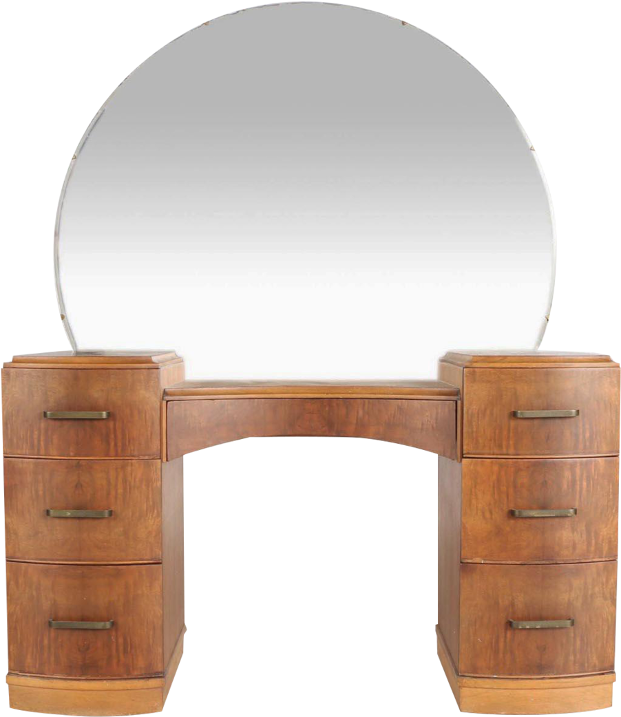 Deco Burlwood Vanity - Art Deco (1000x1156), Png Download