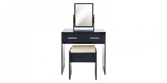 Contemporary Dressing Table With Mirror And Waterfall - Computer Desk (540x270), Png Download