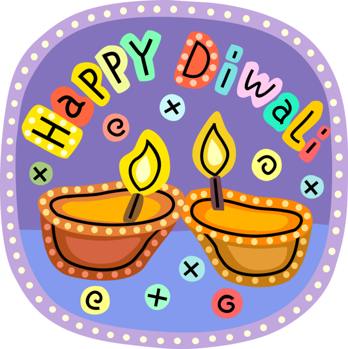 Vector Illustration Of Diwali Candle Festival Of Lights - Mystery (697x700), Png Download