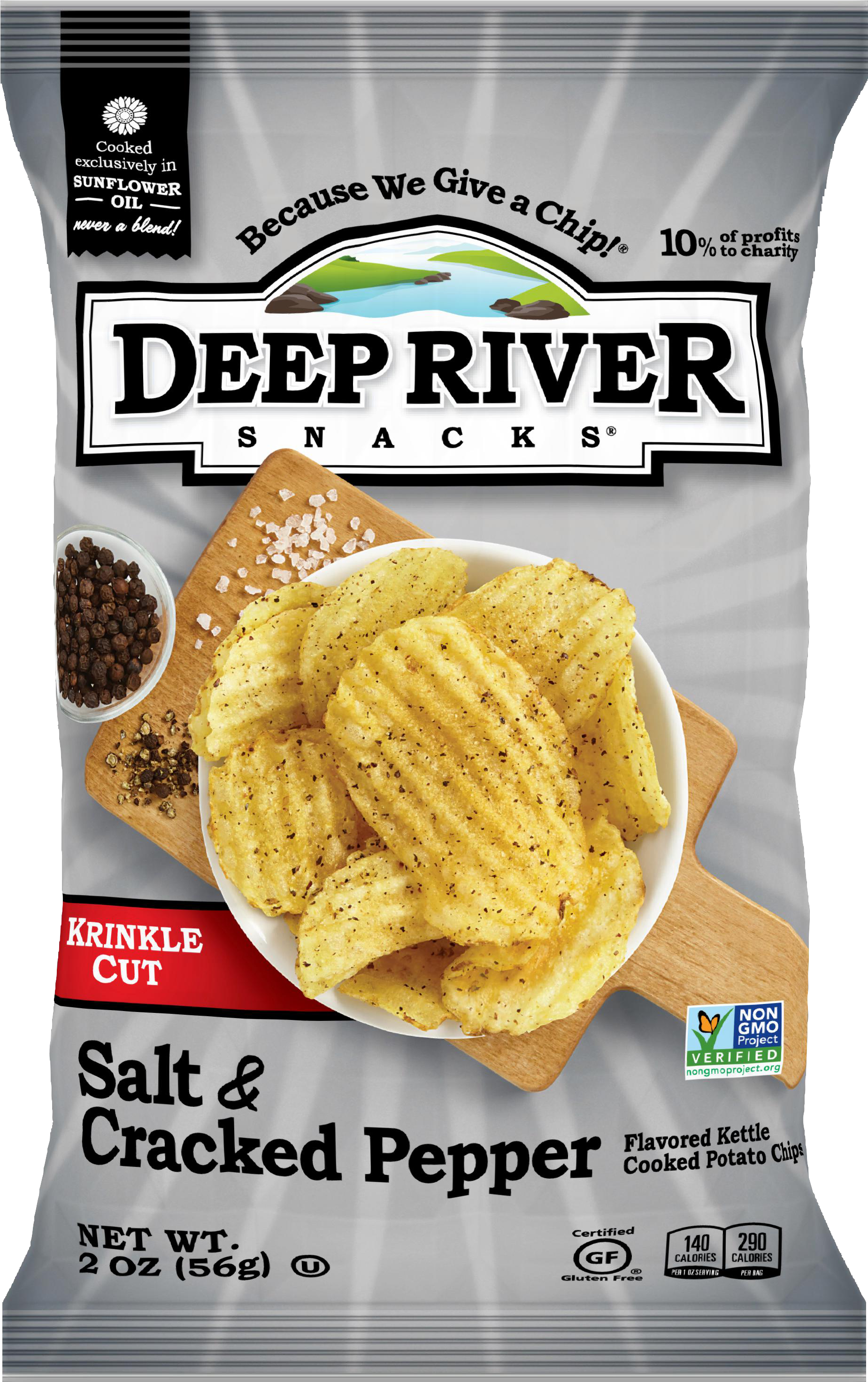 Deep River Salt And Pepper Chips (4104x3546), Png Download