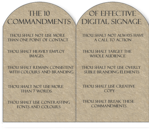 10 Commandments Of Effective Digital Signage-digital - Digital Commandments (530x437), Png Download