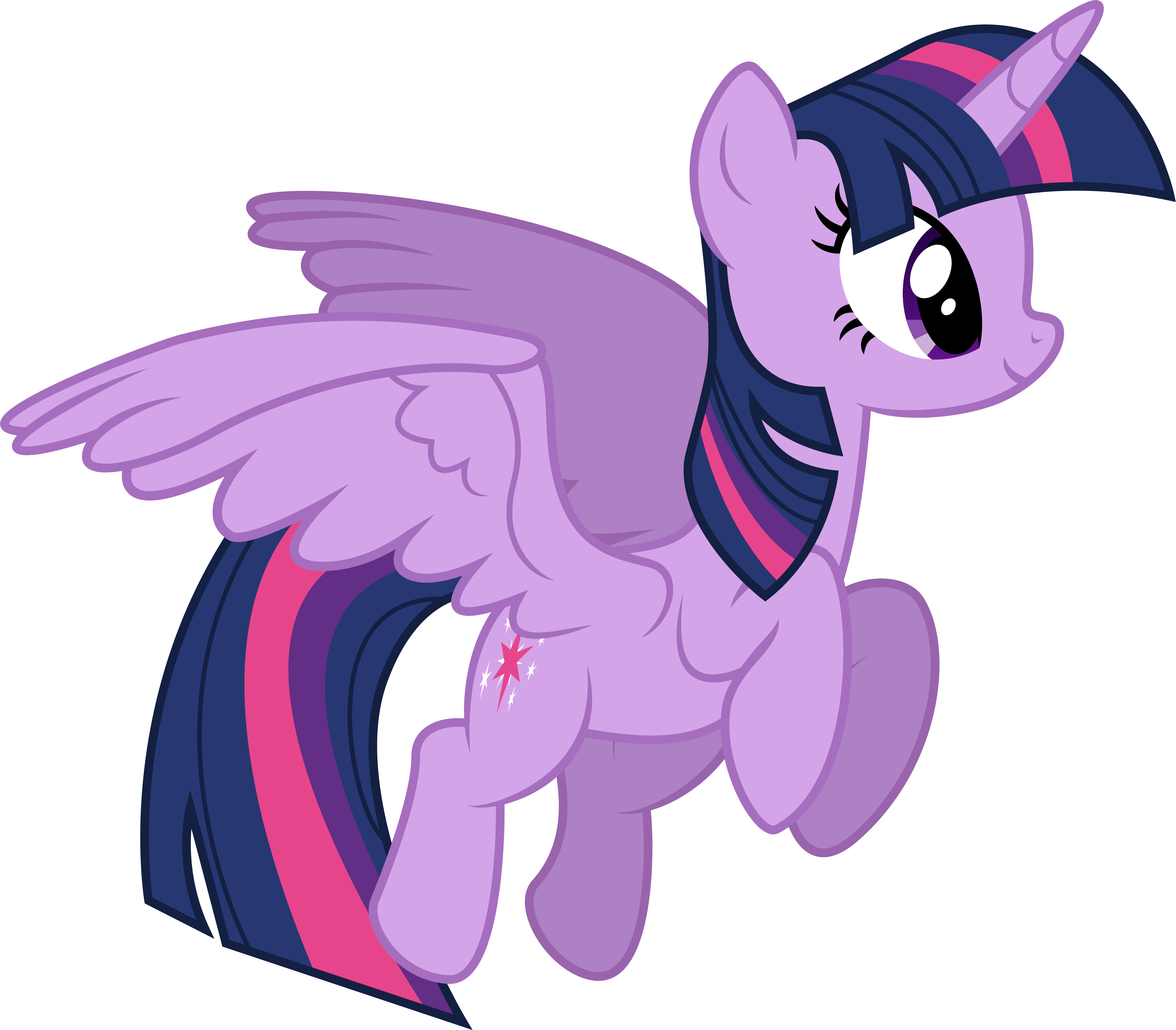 Twilight Vector Flying Clip Art Freeuse Download - My Little Pony Twilight Sparkle Flying (4080x3572), Png Download