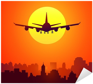 City Sunset & Afternoon Flight-vector Sticker • Pixers® - Flight Vector (400x400), Png Download
